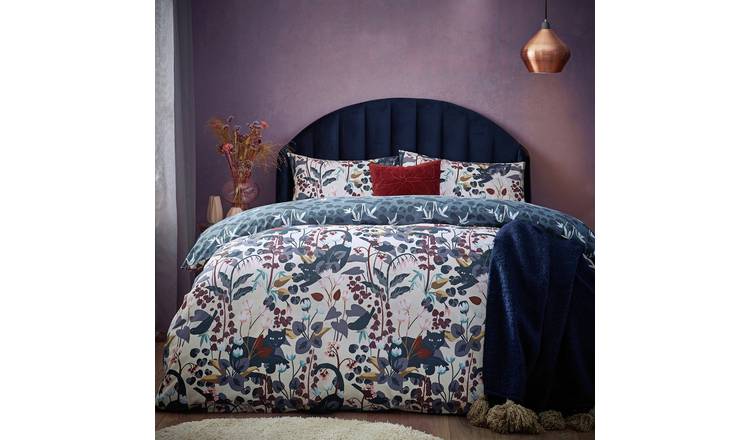 Furn Midnight Panther Blue Bedding Set - Double