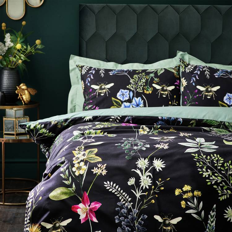 Wylder Midnight Bee Black Bedding Set - Double 0