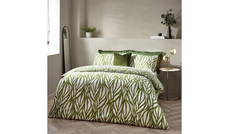 Hoem Frond Olive Green Bedding Set - Double