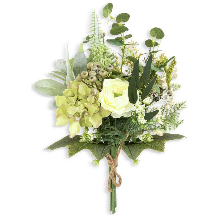 Habitat Artificial White Hydrangea Bouquet - 30cm 0