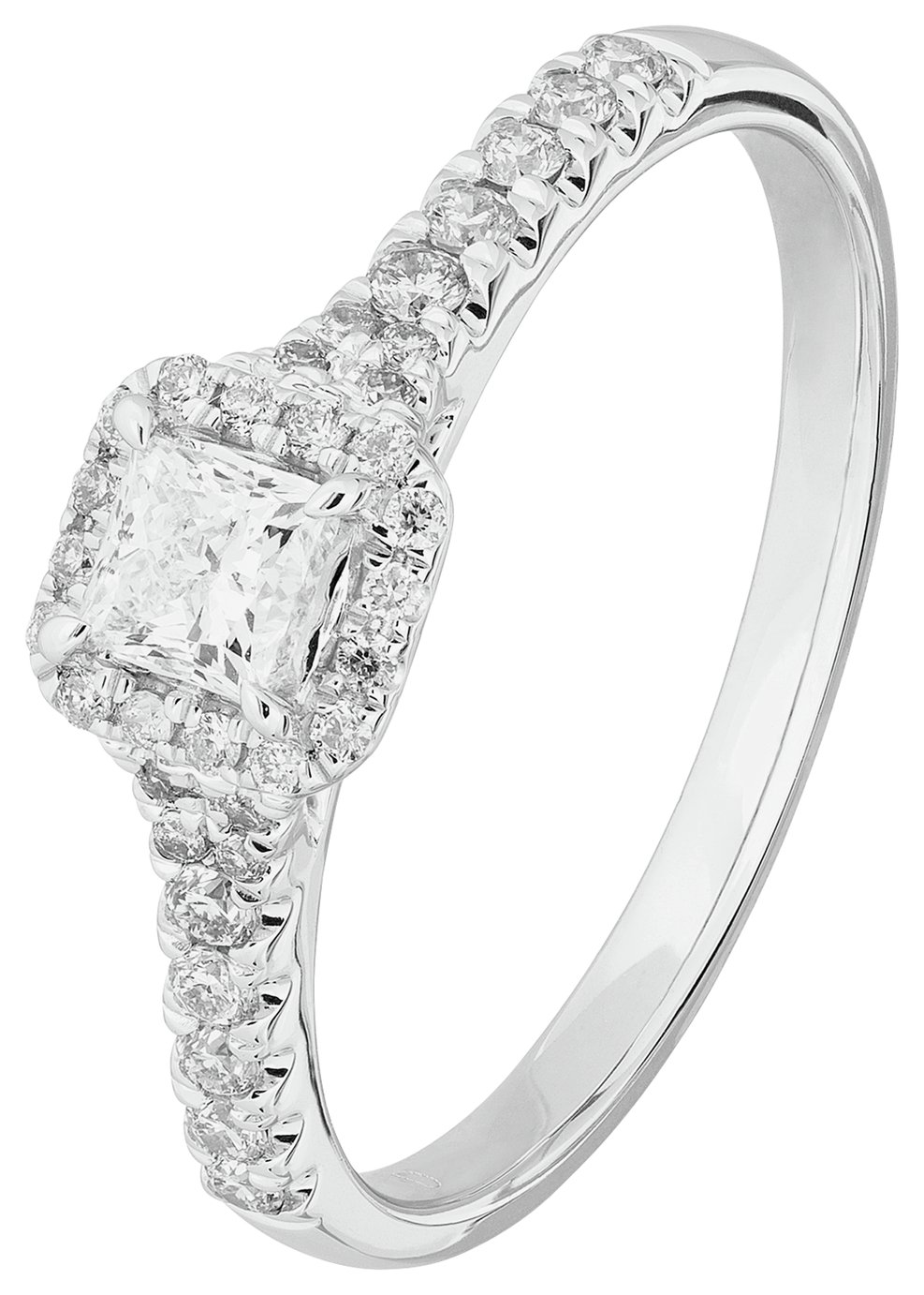 Revere 9ct White Gold 0.50ct Diamond Engagement Ring - N (7285804