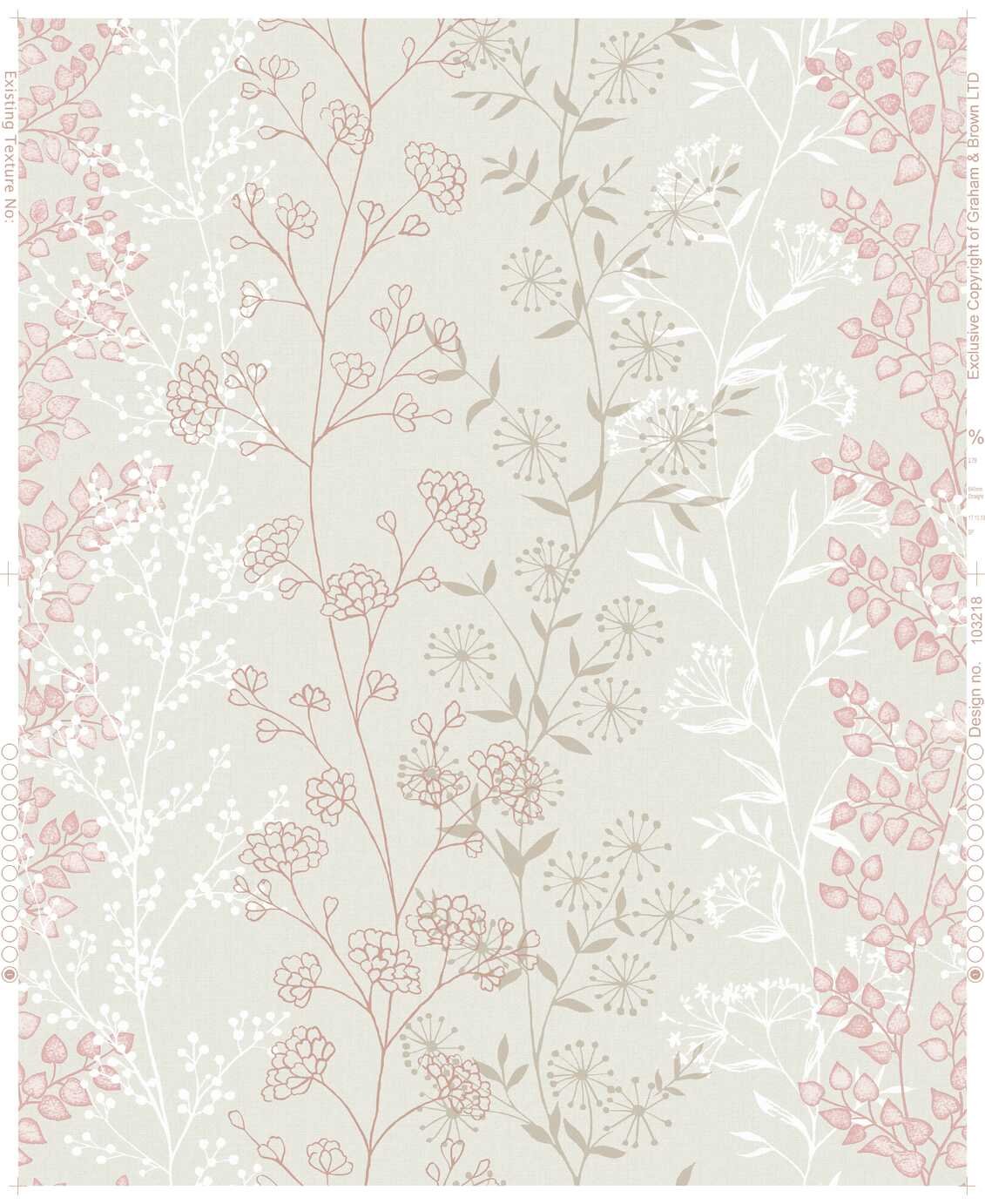 Fresco Jemima Sprigs Blush Pink Wallpaper