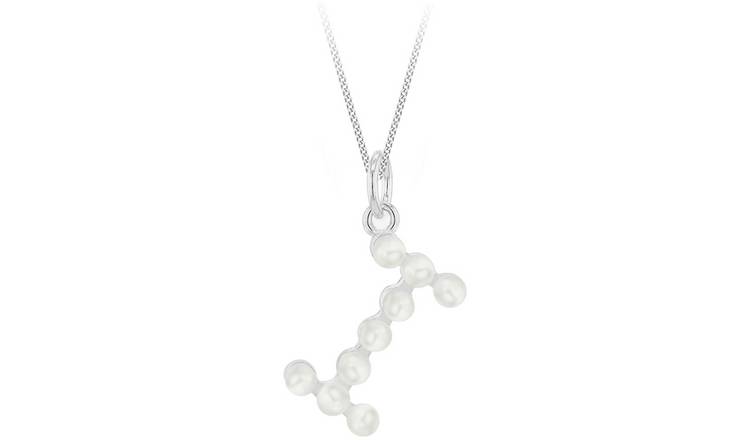 Revere Sterling Silver I Initial Freshwater Pearl Pendant 