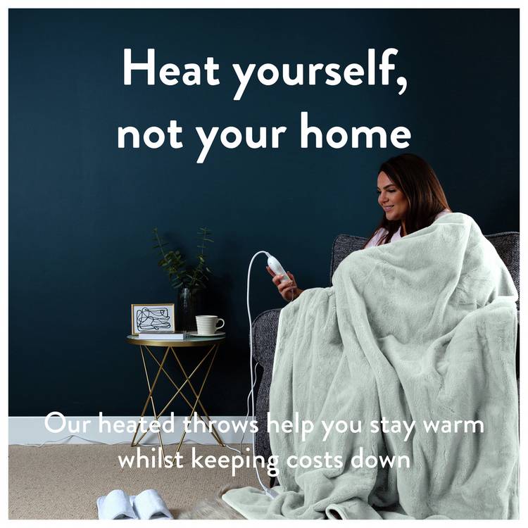 Slumberdown Elegantly Warm Luxury Heated Throw - Pistachio  0