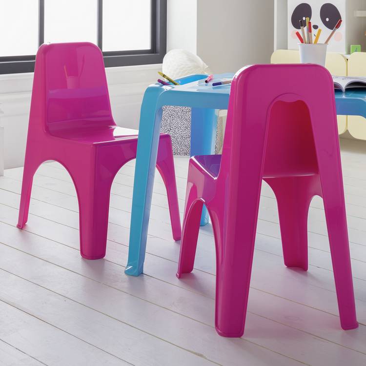 Bica Pair of Kids Plastic Chairs - Pink 0