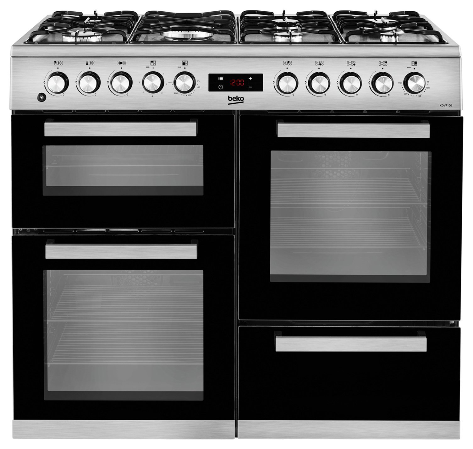 Beko KDVF100X 100cm Dual Fuel Range Cooker - Stainless Steel