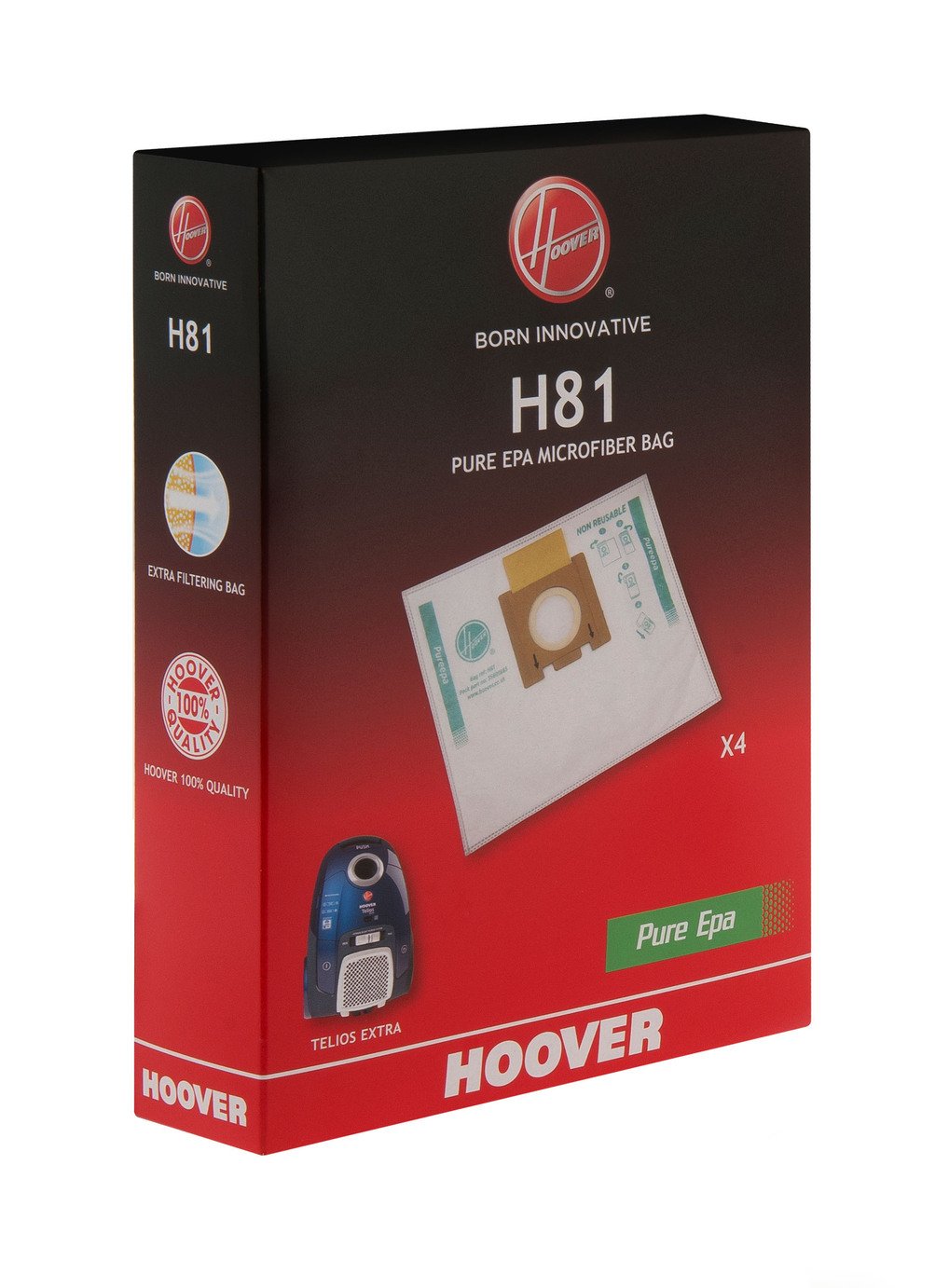 Hoover H81 PureHepa Microfiber Dust Bags - Pack of 4