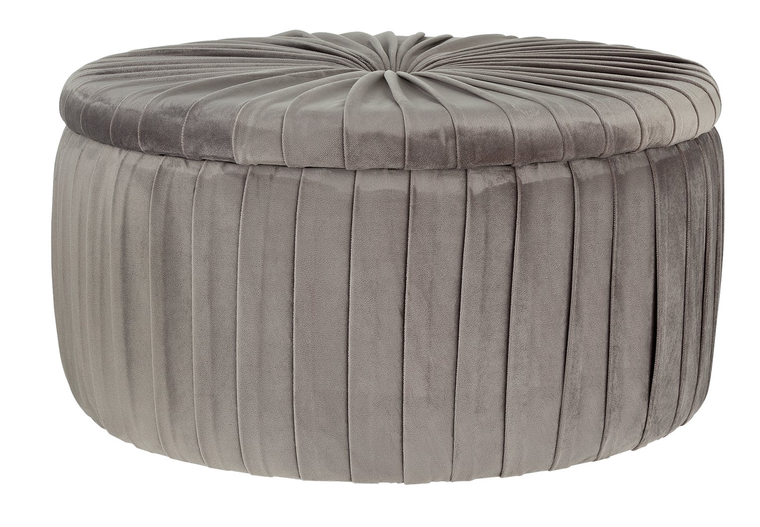 Argos Home Leckie Velvet Storage Footstool - Light Grey