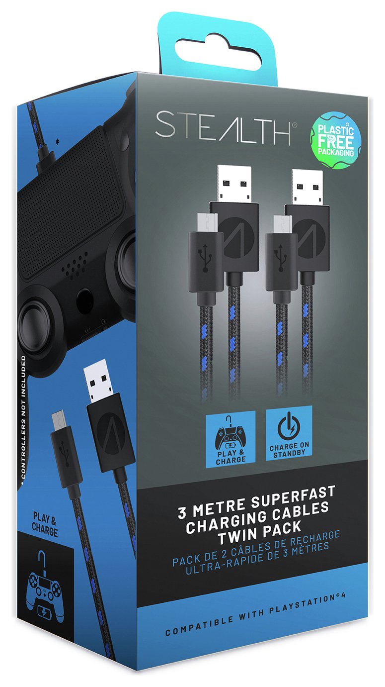 Stealth 3 Metre Superfast PS4 Play & Charge Cable Twin Pack Review