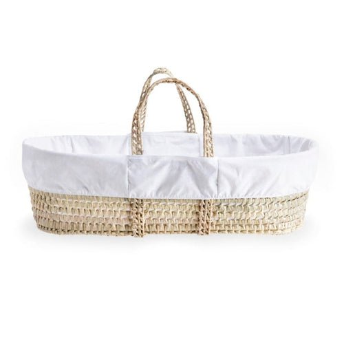 Clair De Lune Essentials Moses Basket With White Stand  