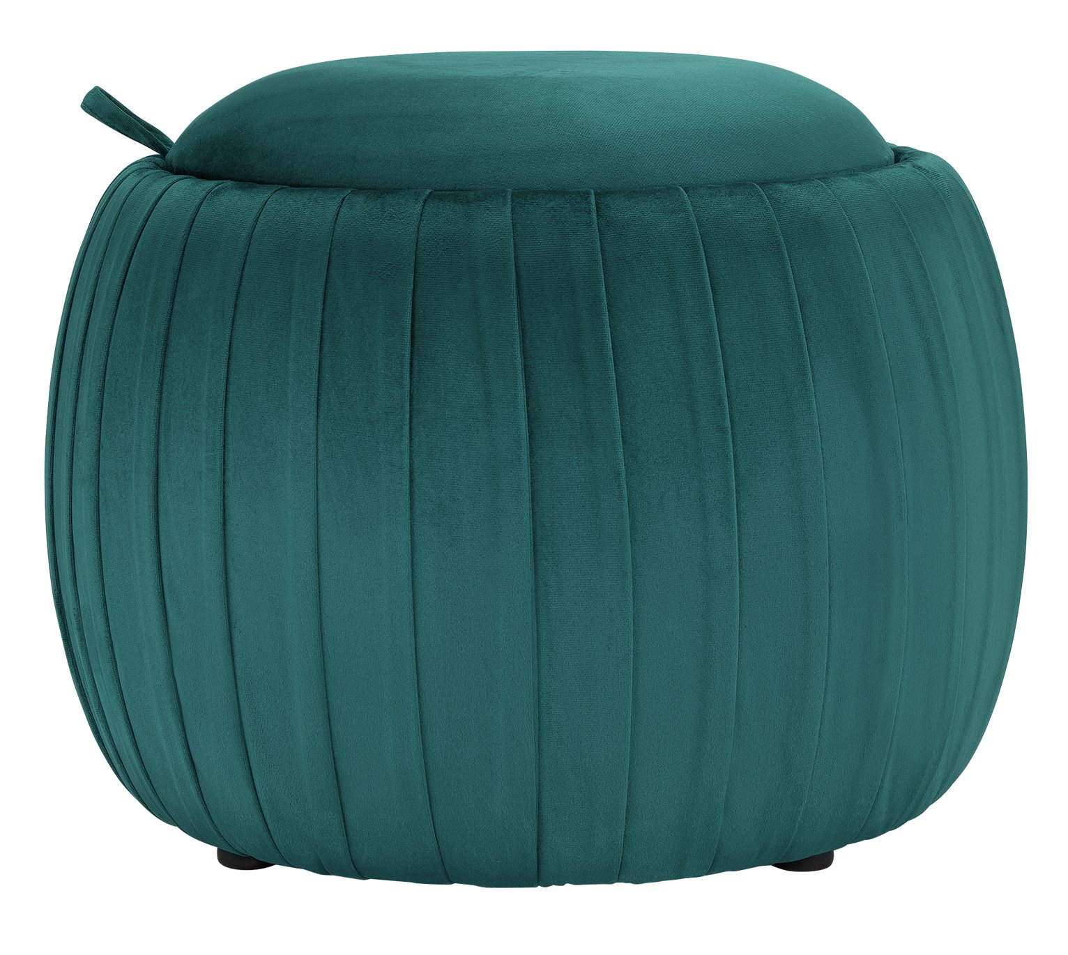 Argos Home Ellie Velvet Storage Footstool - Teal