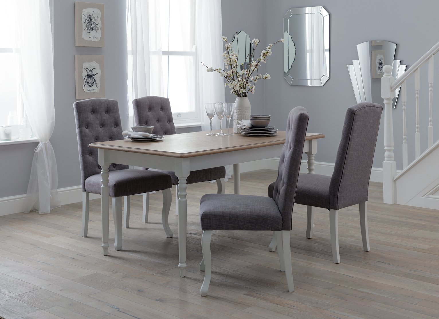 Argos Home Le Marais Oak Veneer Table & 4 Grey Chairs Review