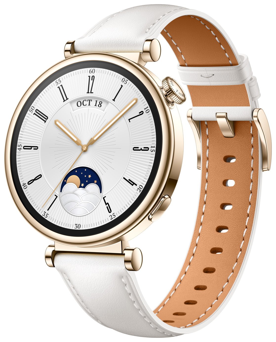 HUAWEI Watch GT 4 41mm Smart Watch - White Leather Strap