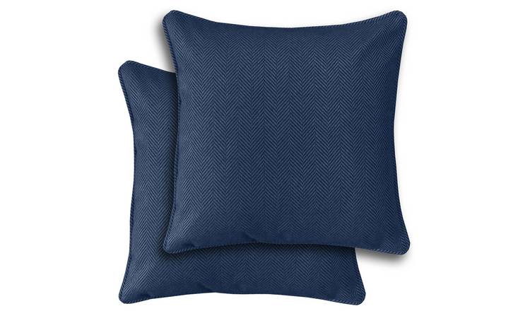 Enhanced Living Chester Herringbone Cushion Covers - 43 x 43cm - Navy