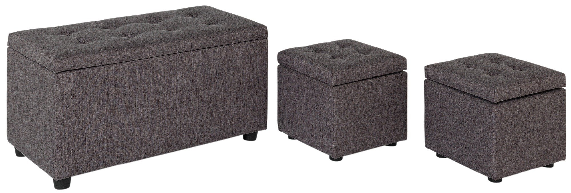 Argos Home Wendover Fabric Ottoman with Stools - Grey