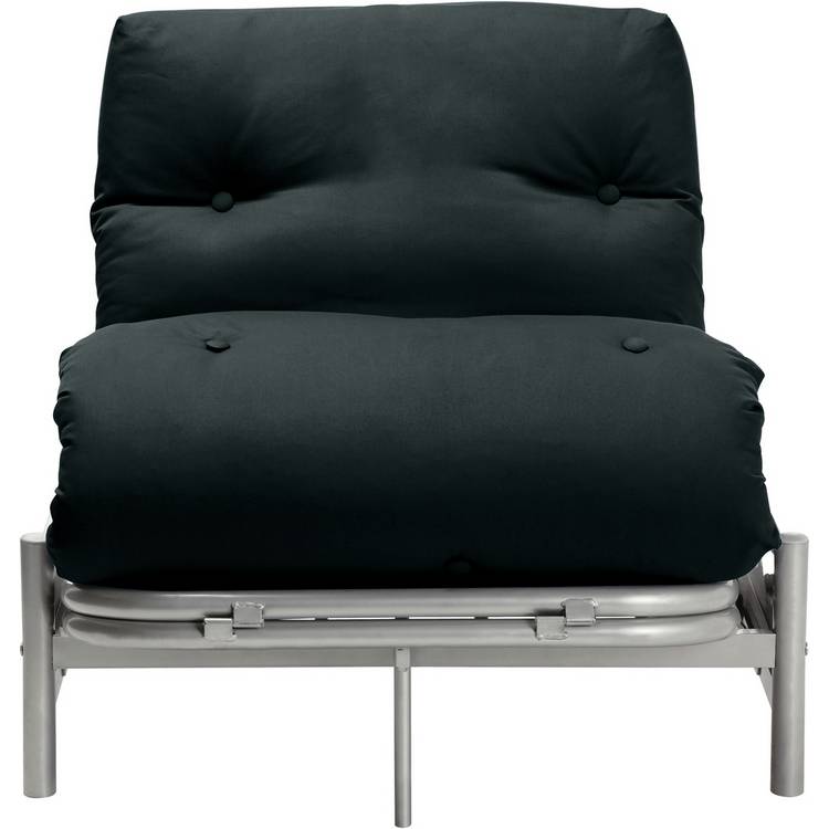 Argos Home Single Futon Metal Sofa Bed with Mattress - Black 0