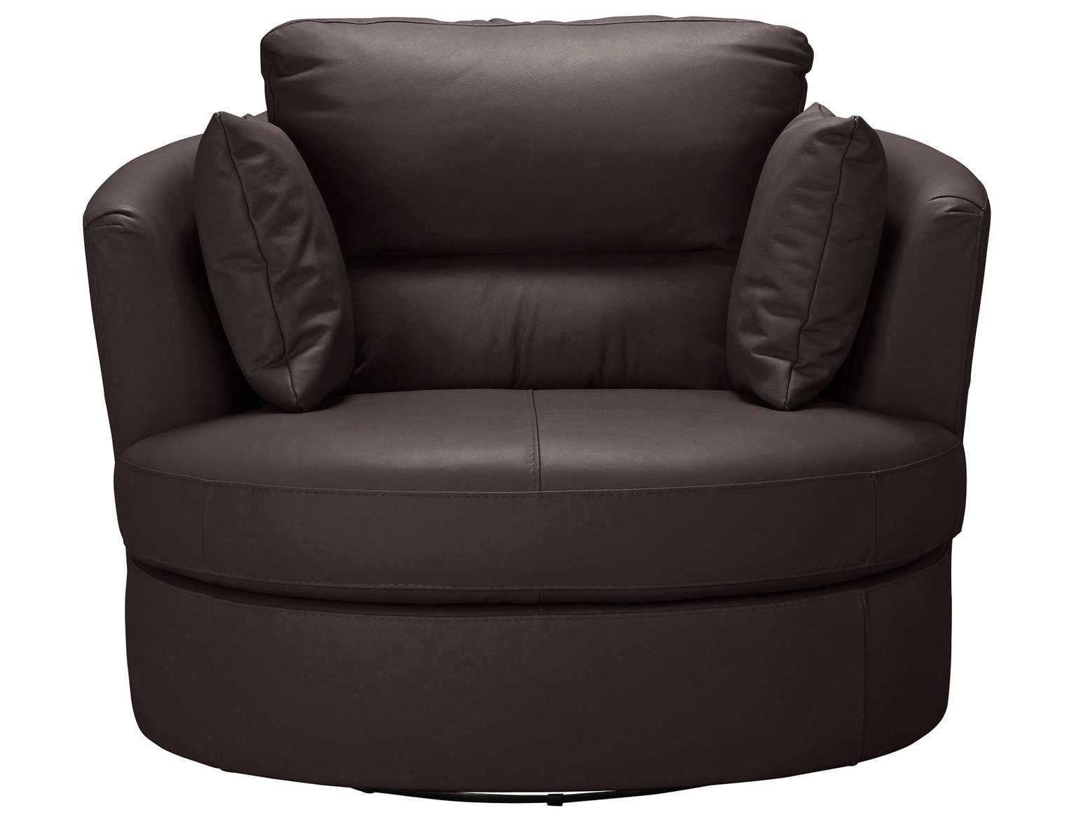 Argos Home Trieste Leather Swivel Chair - Dark Brown