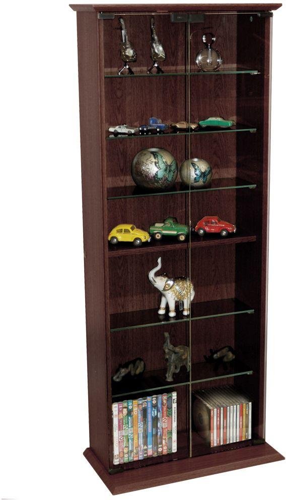 Display Media Cabinet Storage - Dark Oak