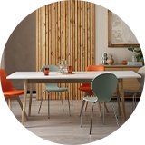Dining tables.
