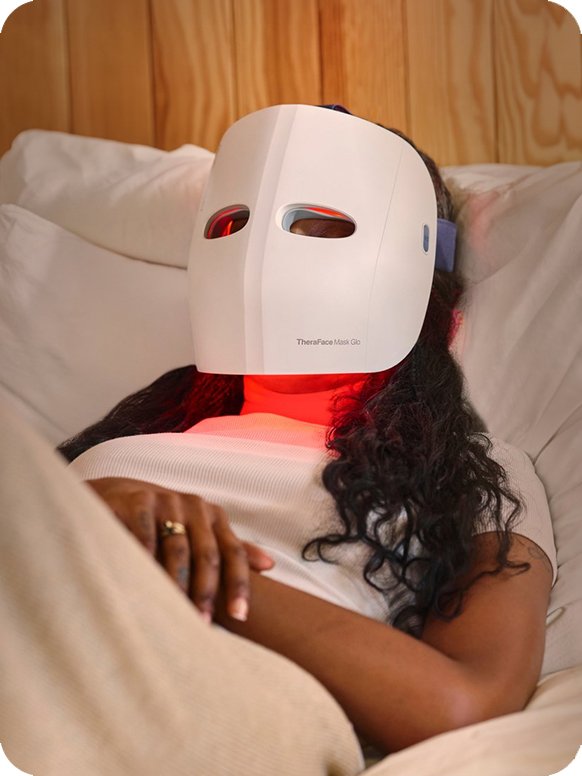 Therabody TheraFace Mask Glo LED skincare mask.