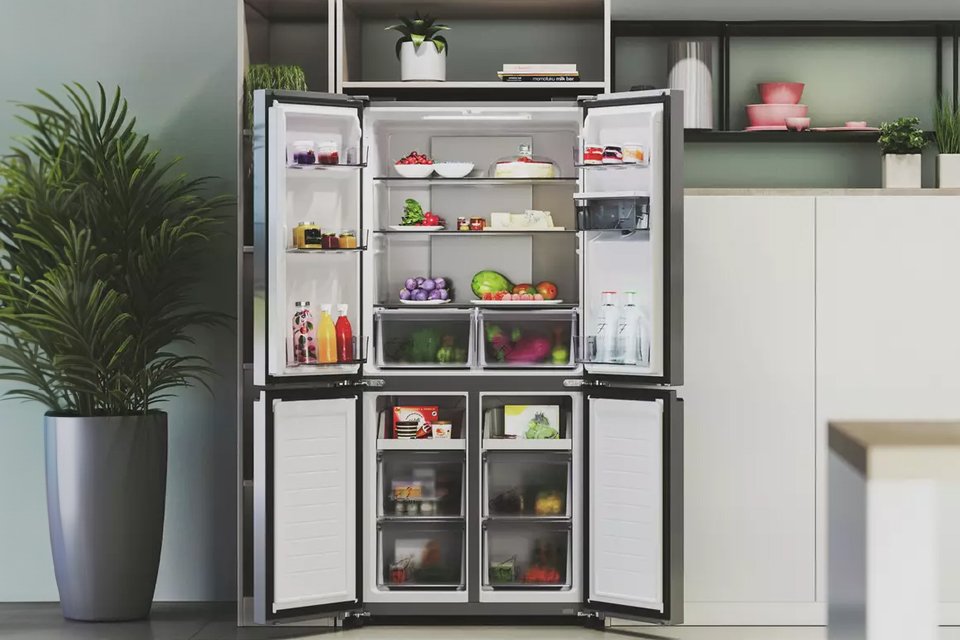 Hoover HHCR3818EWPL American Fridge Freezer - Grey.