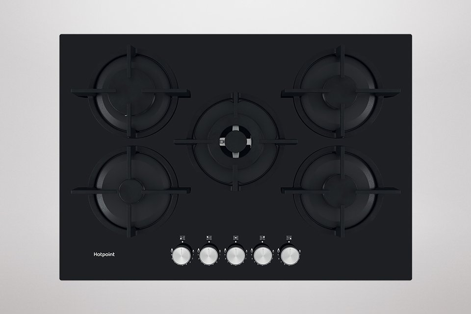 Hotpoint HGS 72 S BK Gas Hob - Black.