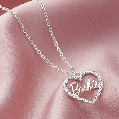 Barbie Silver Colour Crystal Necklace and Bracelet Gift Set.
