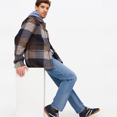 Brown Check Brushed Shacket XXXL.