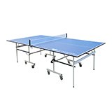 Table tennis tables.