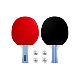Table tennis bats.