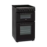 Bush DHBEDC50B 50cm Double Oven Electric Cooker - Black.
