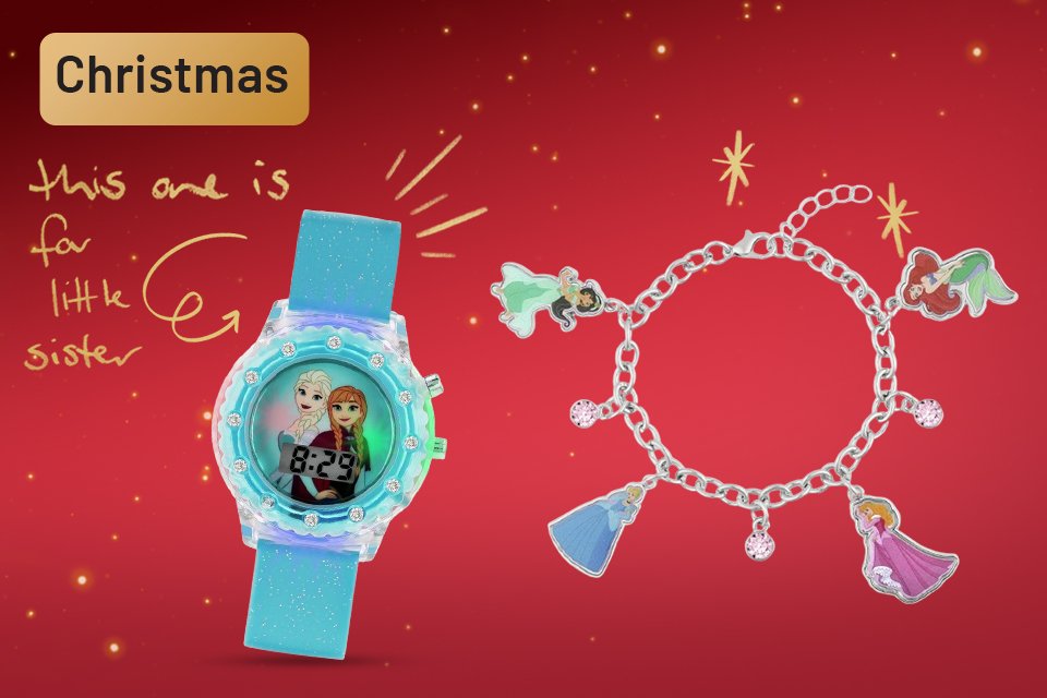 Kids watches & jewellery. From fun character watches to sparkly first jewellery sets discover gifts they'll love to wear.