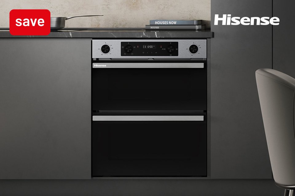 Claim up to £300 cashback on selected Hisense large kitchen appliances.