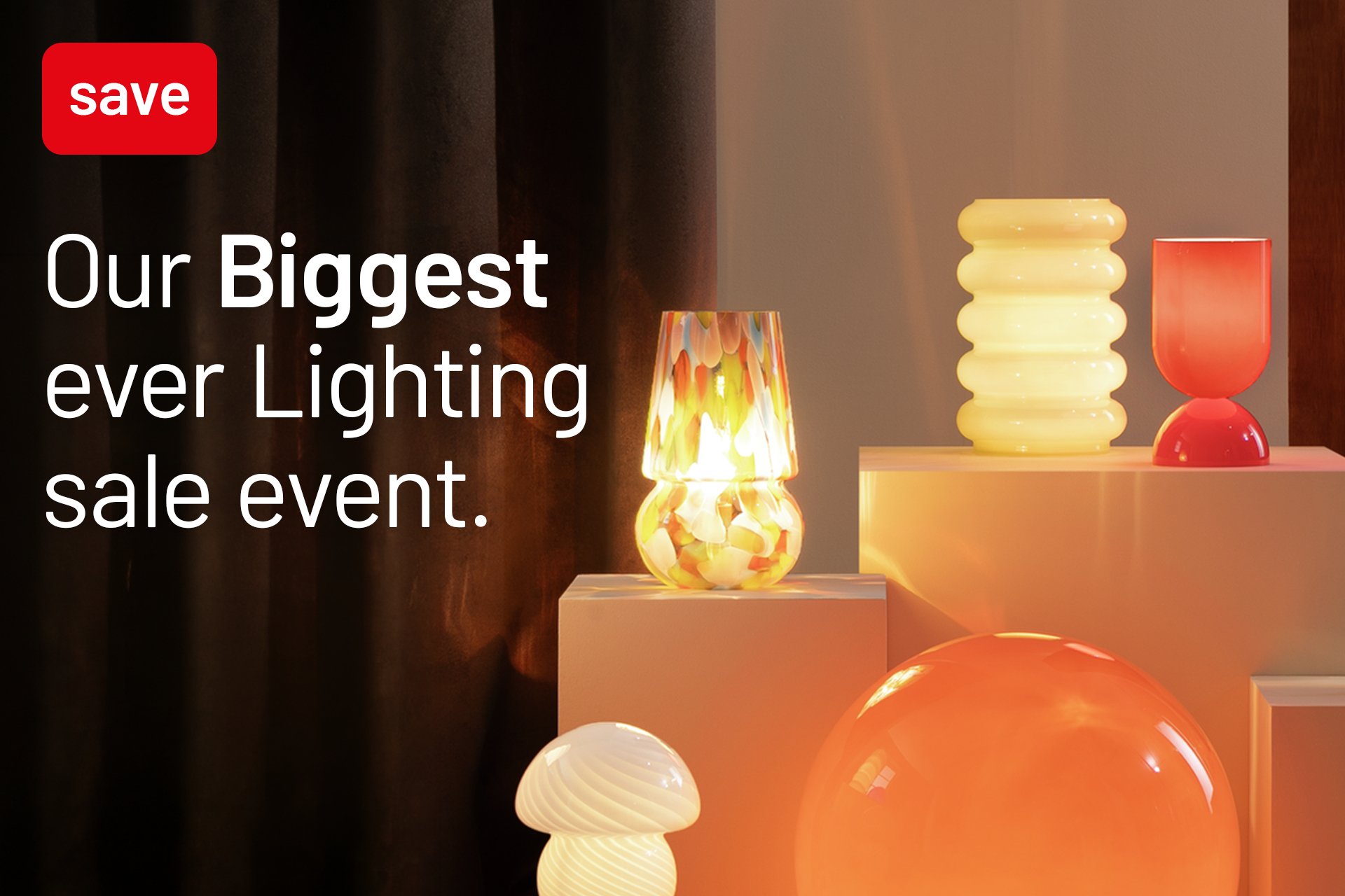 Save on our biggest ever lighting event. Save 20% on selected lighting using code LIGHT20.