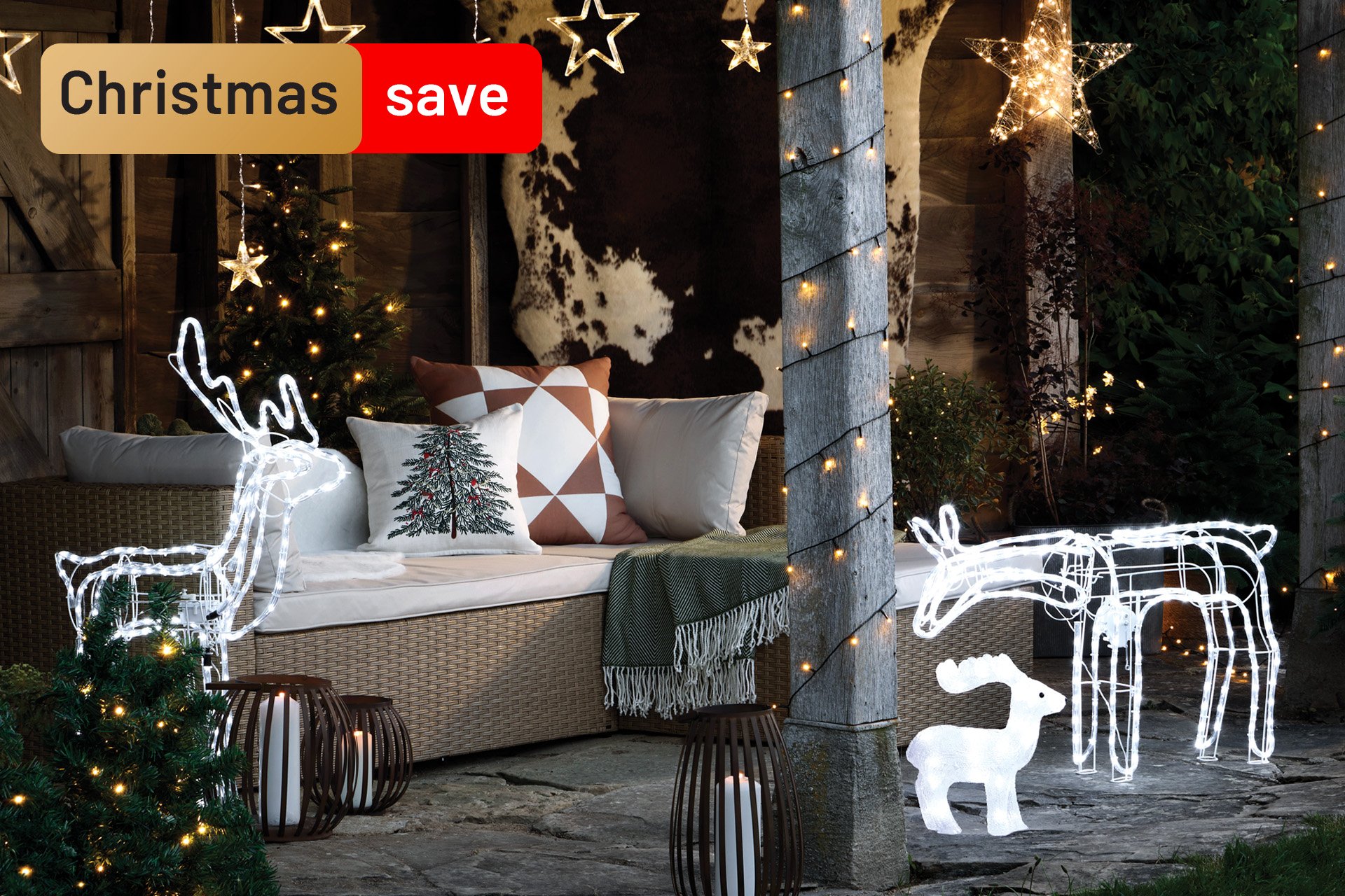 Save 20% on selected Christmas trees & lights using code XMAS20.