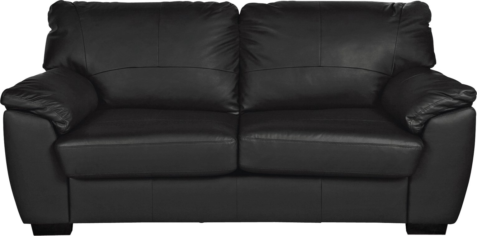 Argos Home Milano 3 Seater Leather Sofa - Black