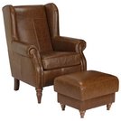 Buy Argos Home Argyll Leather High Back Chair - Tan | Armchairs and