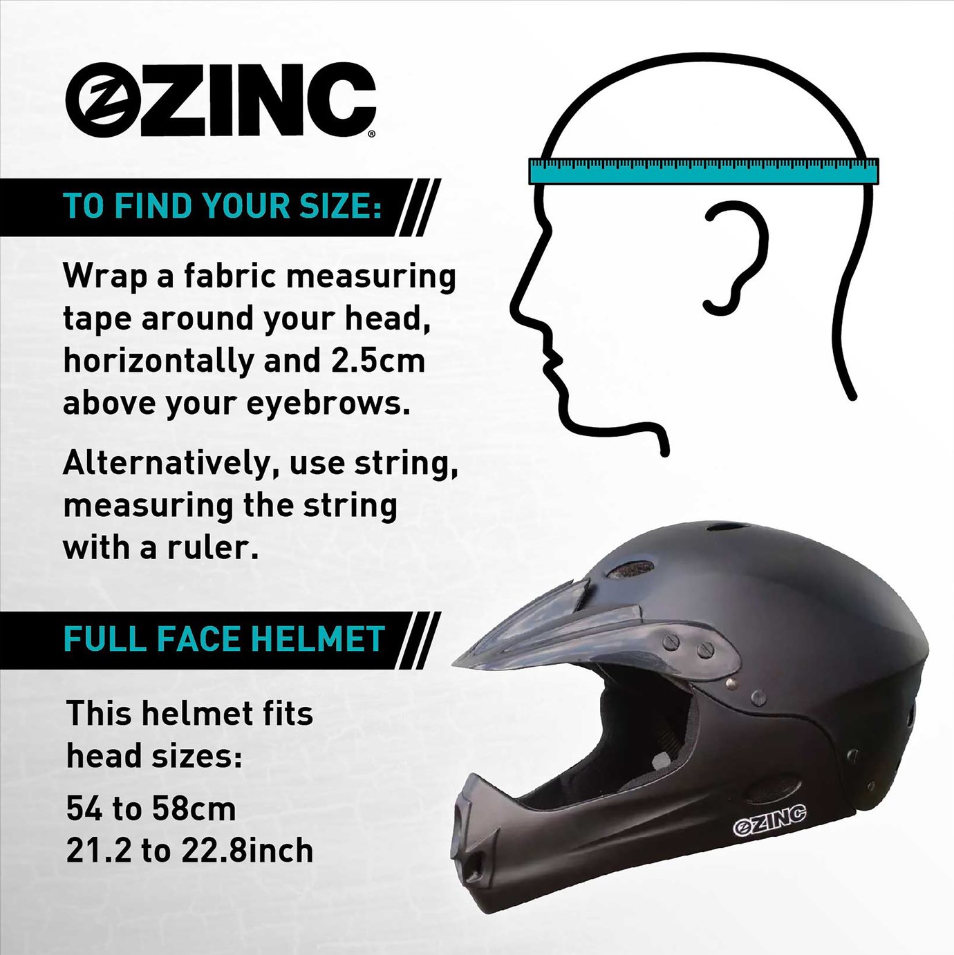 zinc full face bike helmet