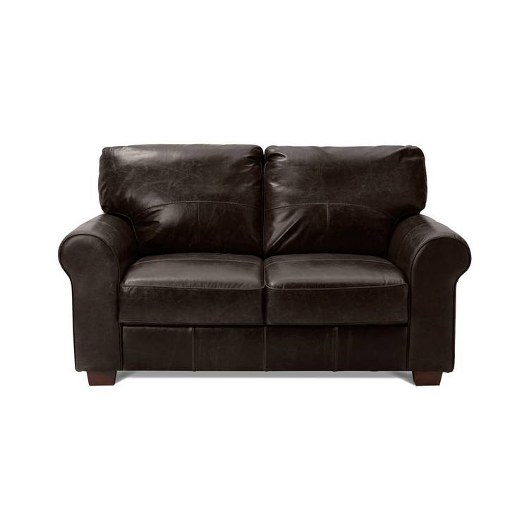Argos Home Salisbury Leather 2 Seater Sofa - Chocolate 0