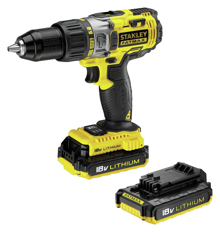 Stanley FatMax Cordless Hammer Drill with 2 Batteries - 18V