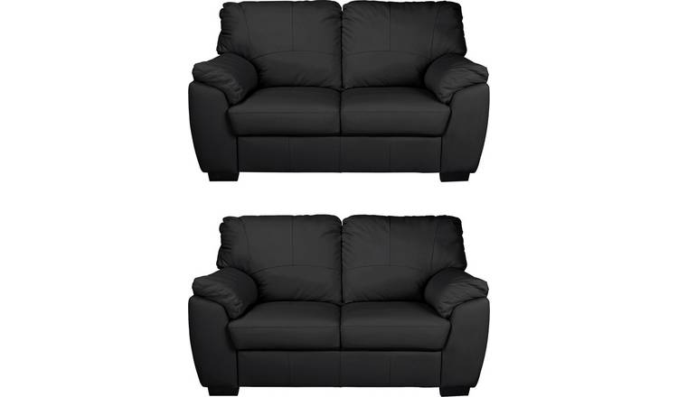 Two seater deals black sofa