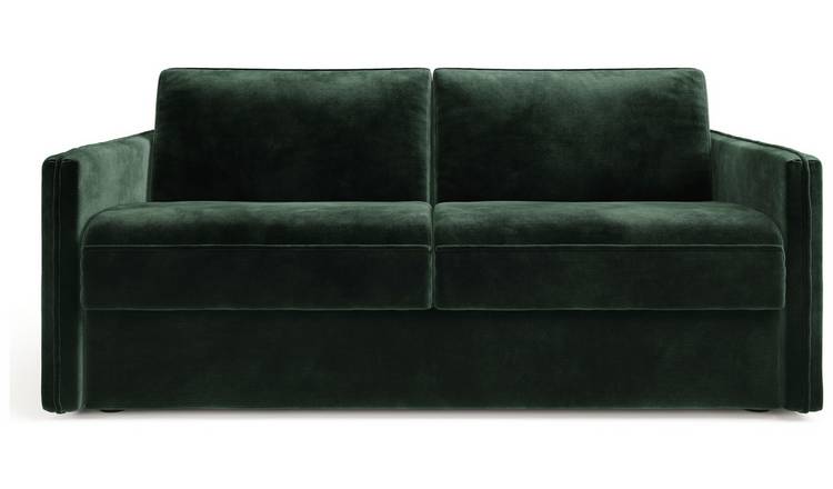 Jay-Be Slim Velvet 3 Seater Sofa Bed - Dark Green