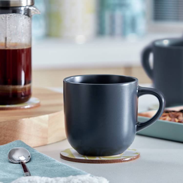 Habitat Matte Glaze Set of 4 Stoneware Mugs - Charcoal 0