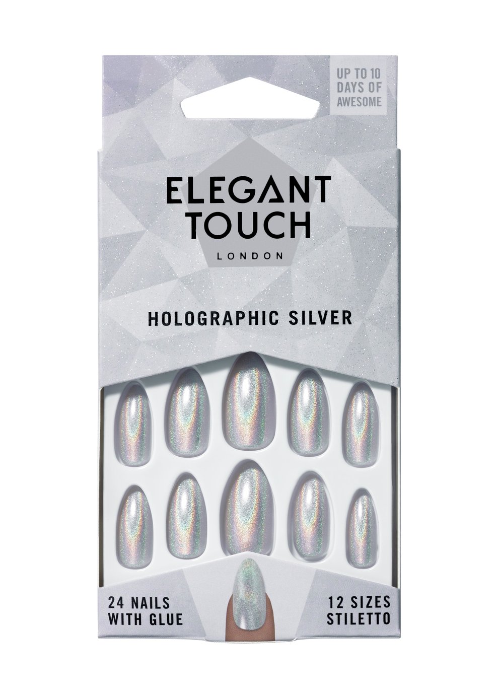 Elegant Touch Colour Nails - Holographic Silver