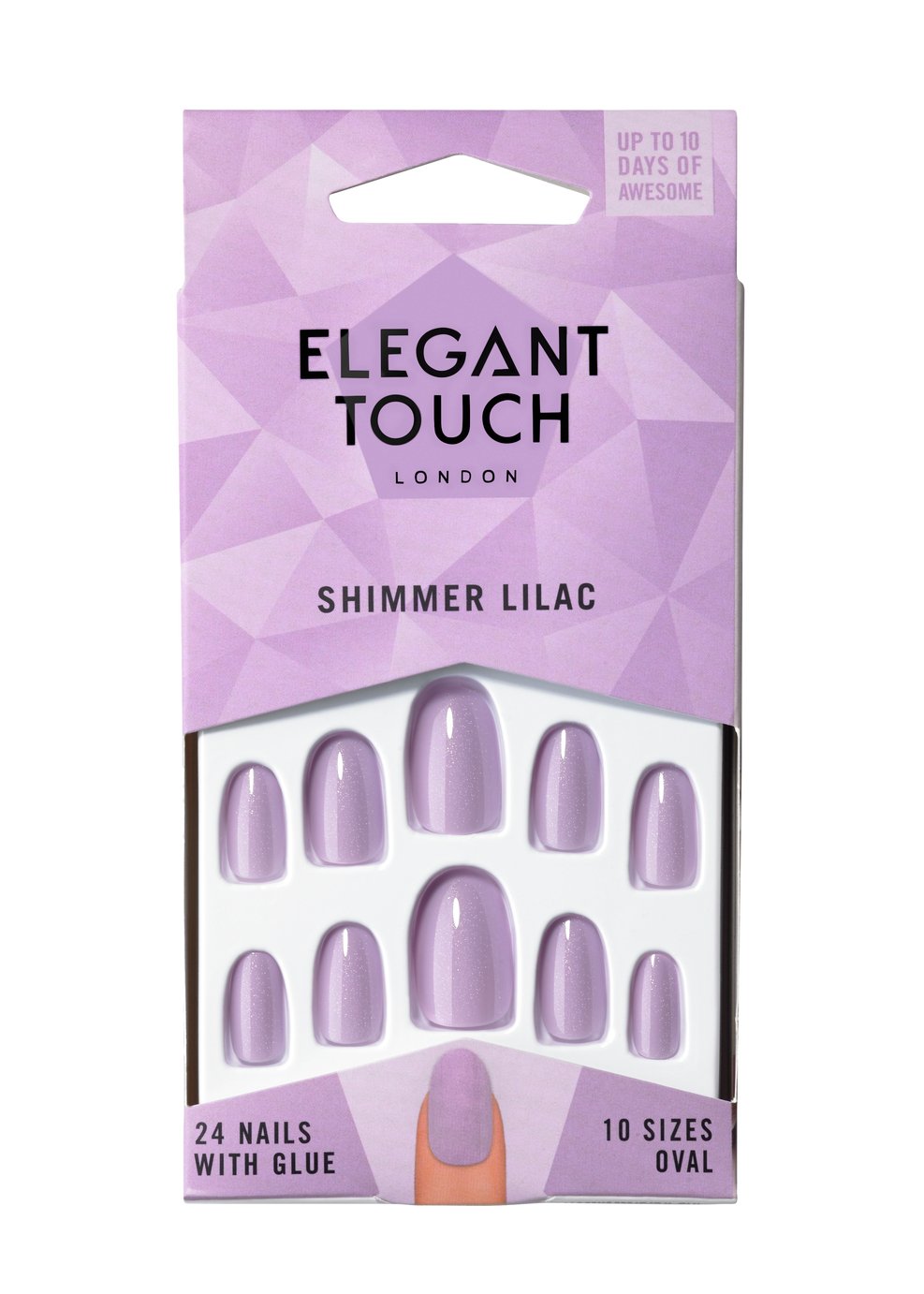 Elegant Touch Colour Shimmer Lilac Nails