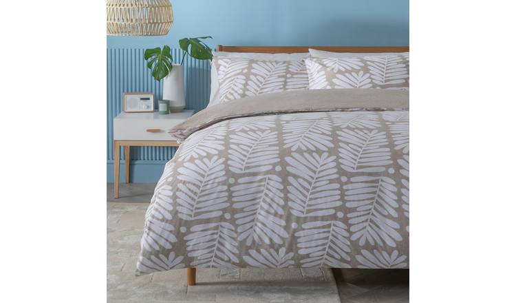 Habitat Cotton Paper Cut Leaf Brown Bedding Set - Single