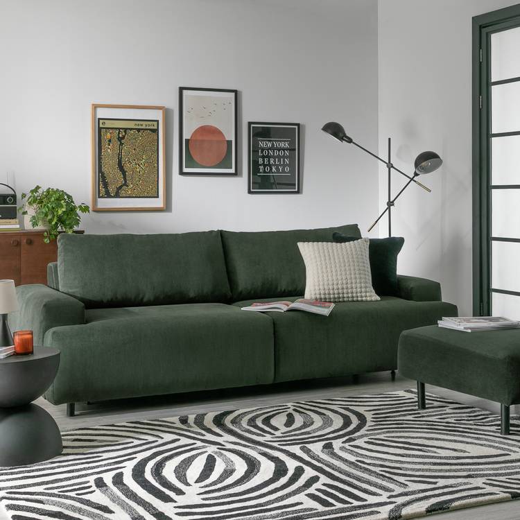 Habitat Julien Fabric 4 Seater Sofa Bed - Green 0