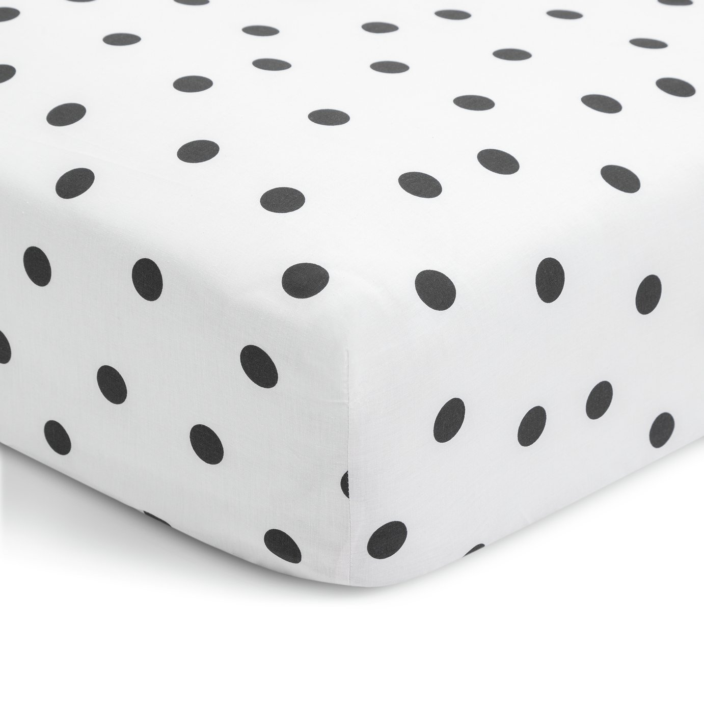 Habitat Mono Spot Printed Fitted Sheet - Double