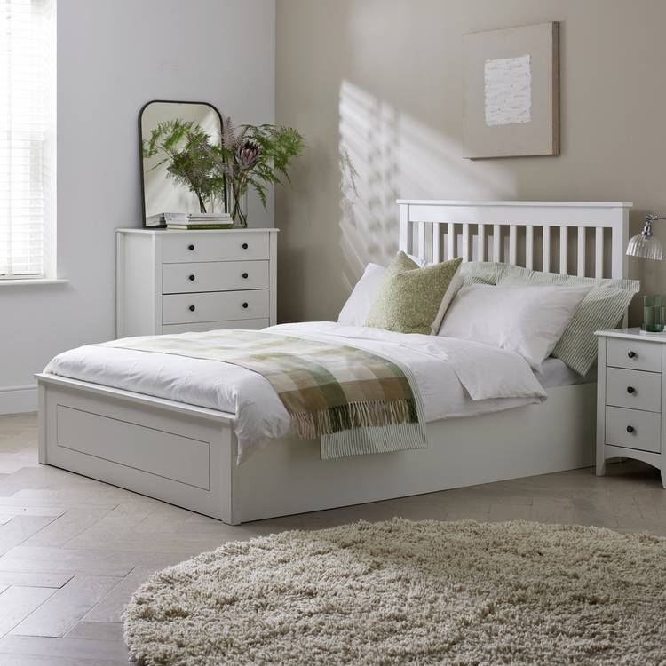 Argos Home Aspley Kingsize Wooden Ottoman Bed Frame - White 0