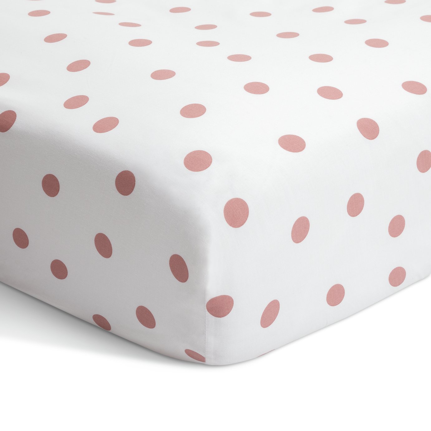 Habitat Spot Printed Pink Fitted Sheet - Single